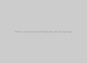PARVO VİRÜS B-19 ANTİKORLARI IGM VE IGG Testi